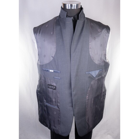 Ralph Lauren 2-Pcs Blazer / Vest Set Jacket Coat Solid Gray Sz 48R Two Button - Picture 14 of 16